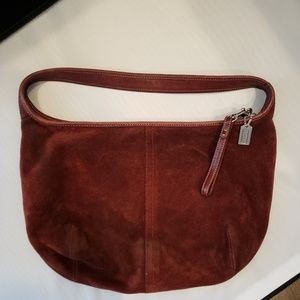 Coach Vintage Red Suede Shoulder Bag